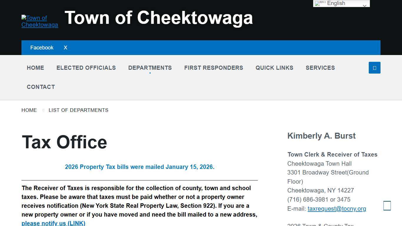 Tax Office – Town of Cheektowaga